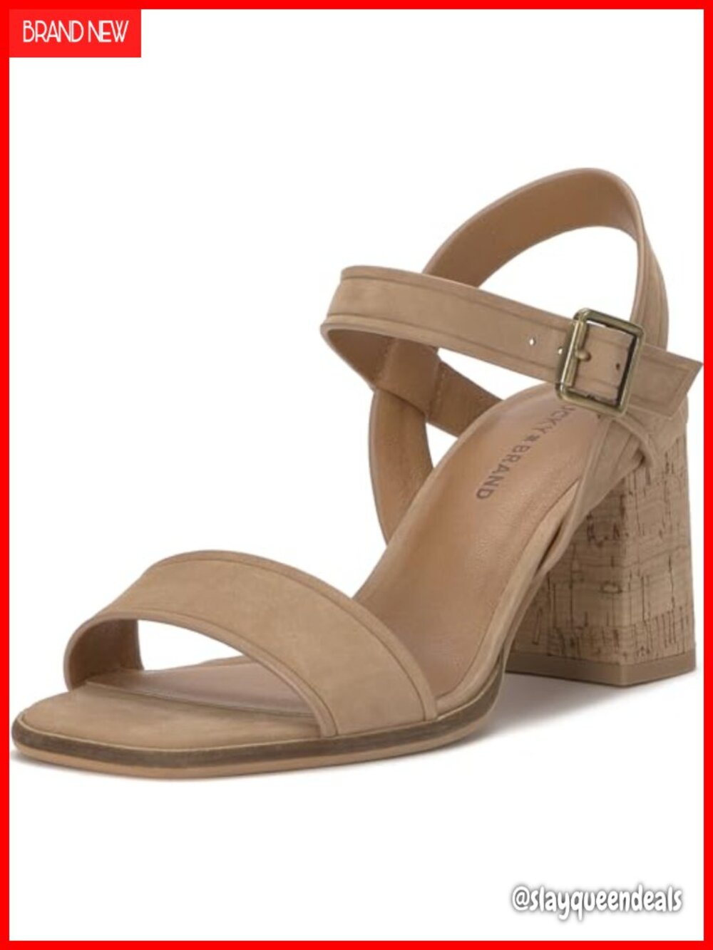 Nubuck Ankle Strap Block Heel Sandals Open Toe Casual